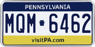 PA license plate MQM6462