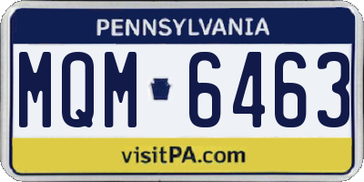 PA license plate MQM6463