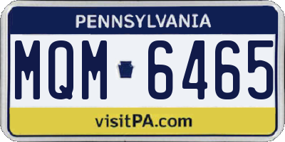 PA license plate MQM6465