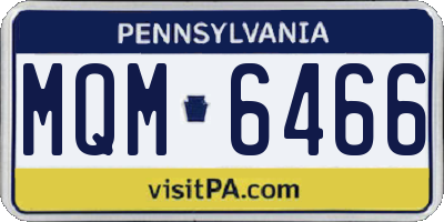 PA license plate MQM6466