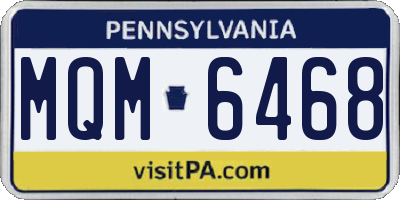 PA license plate MQM6468