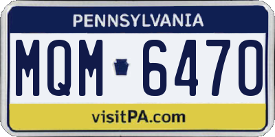 PA license plate MQM6470