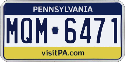 PA license plate MQM6471