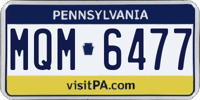 PA license plate MQM6477