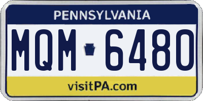 PA license plate MQM6480