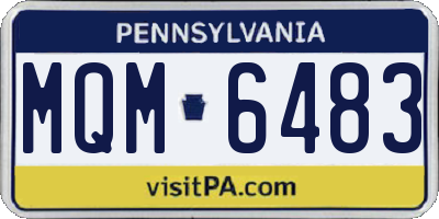 PA license plate MQM6483