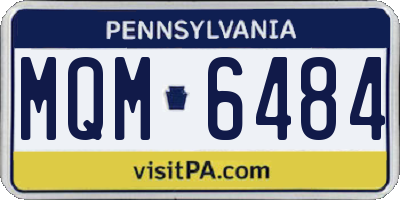PA license plate MQM6484