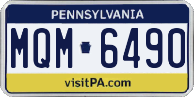 PA license plate MQM6490
