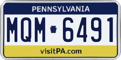PA license plate MQM6491