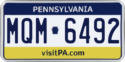PA license plate MQM6492