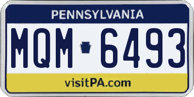 PA license plate MQM6493