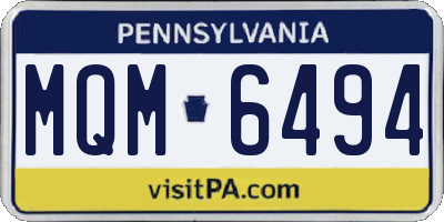 PA license plate MQM6494