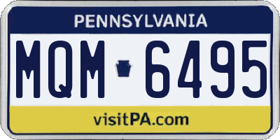 PA license plate MQM6495