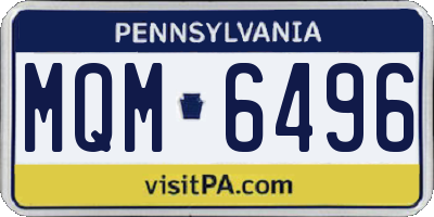 PA license plate MQM6496