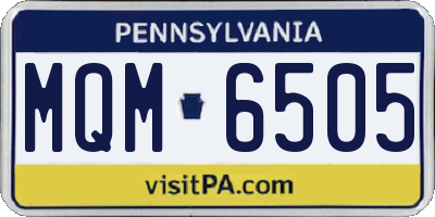 PA license plate MQM6505