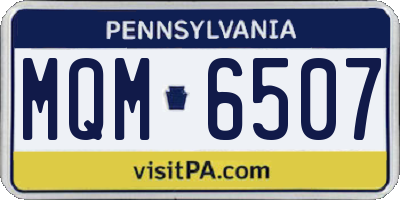 PA license plate MQM6507