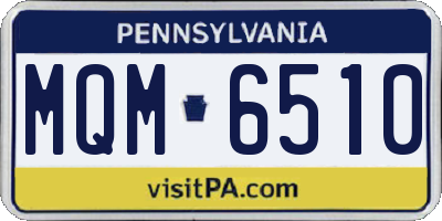 PA license plate MQM6510