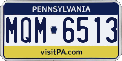 PA license plate MQM6513