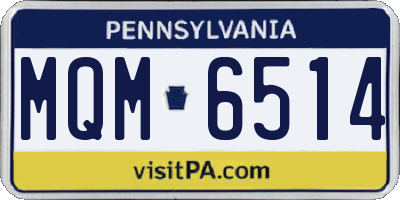 PA license plate MQM6514