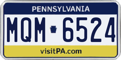 PA license plate MQM6524