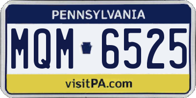 PA license plate MQM6525