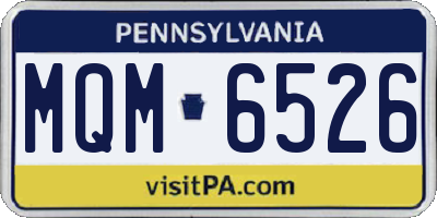 PA license plate MQM6526