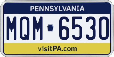 PA license plate MQM6530
