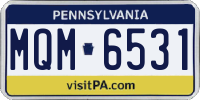 PA license plate MQM6531