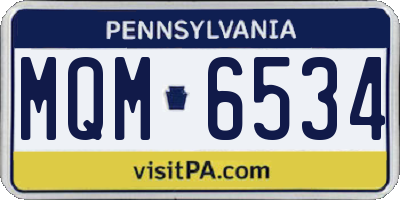 PA license plate MQM6534