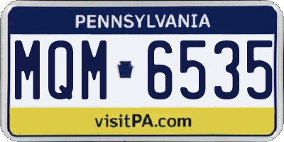 PA license plate MQM6535