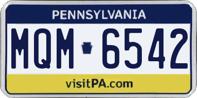 PA license plate MQM6542