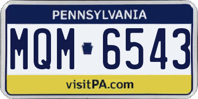 PA license plate MQM6543