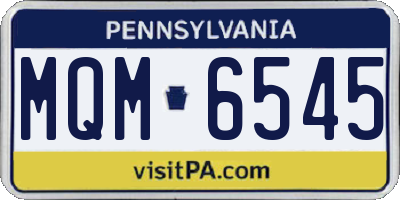 PA license plate MQM6545