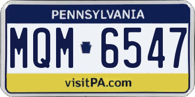 PA license plate MQM6547