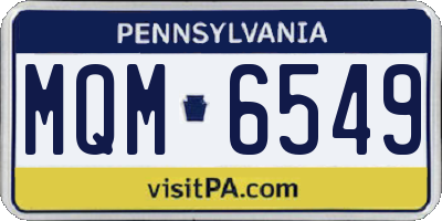 PA license plate MQM6549