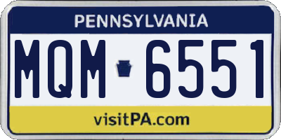 PA license plate MQM6551