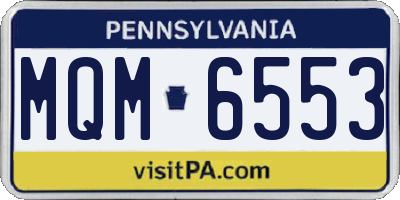 PA license plate MQM6553