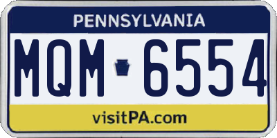 PA license plate MQM6554