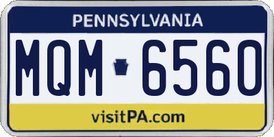 PA license plate MQM6560