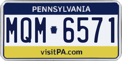 PA license plate MQM6571
