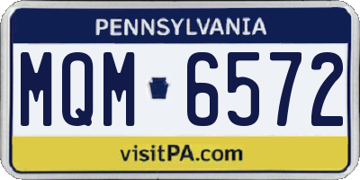 PA license plate MQM6572