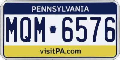 PA license plate MQM6576