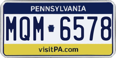 PA license plate MQM6578
