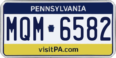 PA license plate MQM6582