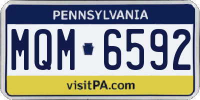PA license plate MQM6592