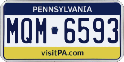 PA license plate MQM6593