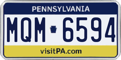 PA license plate MQM6594