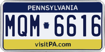 PA license plate MQM6616