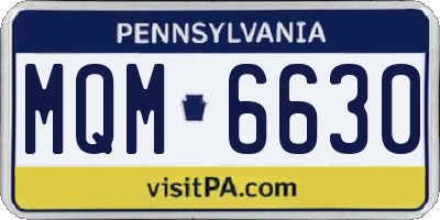 PA license plate MQM6630