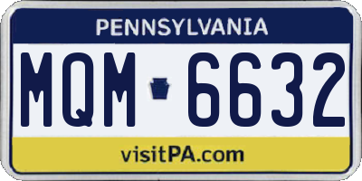 PA license plate MQM6632